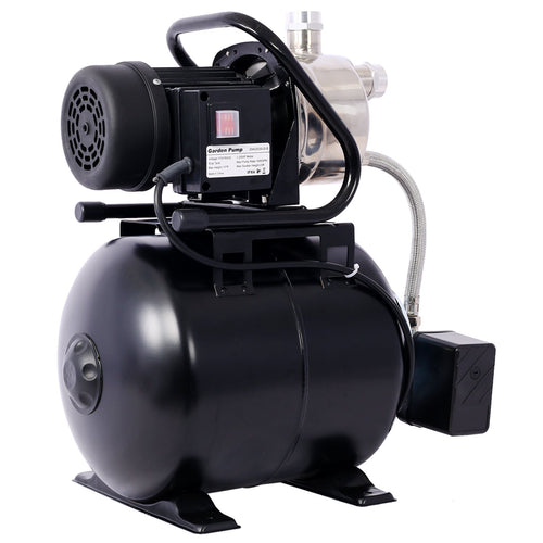 1.6HP Shallow Well Pump with 5-Gallon Pressure Tank – Automatic Water Booster, Garden & Irrigation Pump