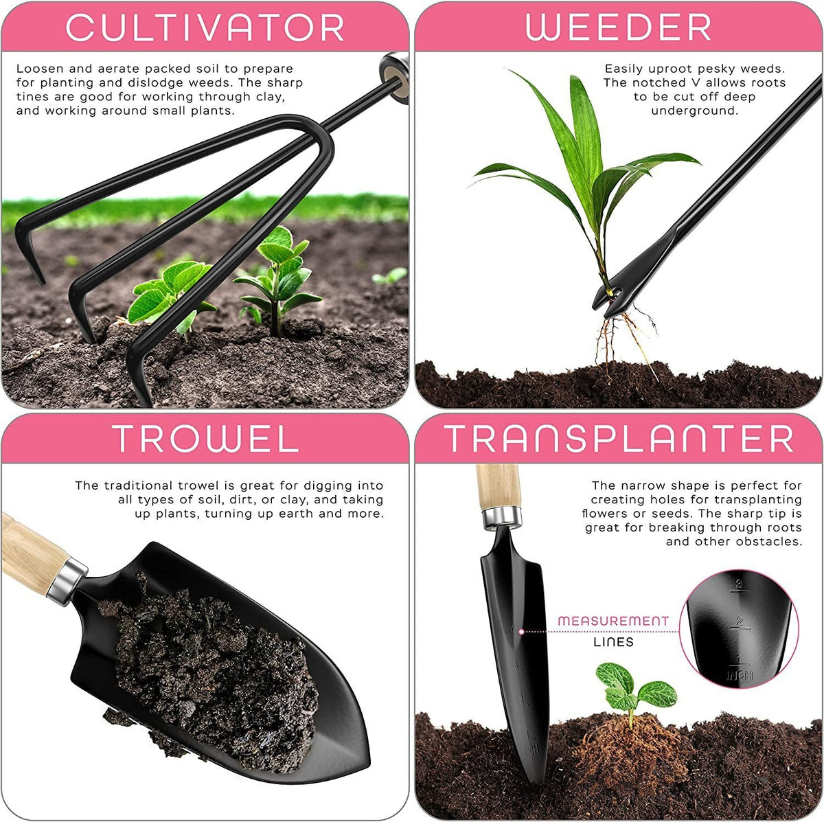 Hot Selling Stainless Steel Gardening Tools Suit