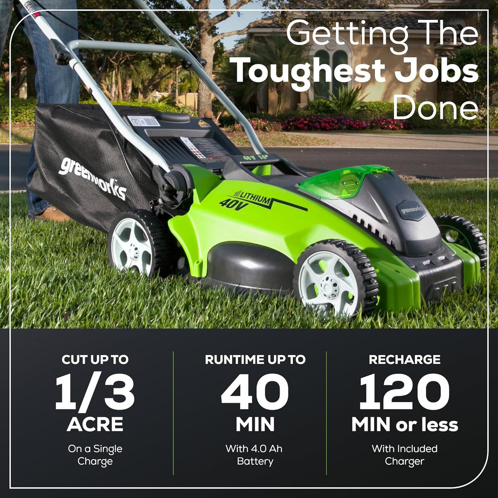 Greenworks LM1604 Cordless Mower Kit 40.6cm 40V