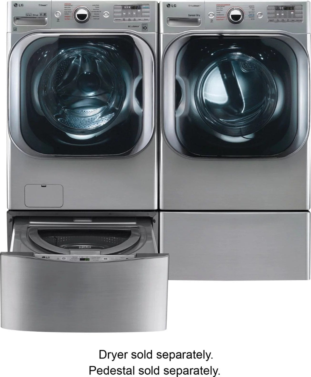 LG – 5.2 Cu. Ft. High Efficiency Front-Load Washer with Steam and TurboWash Technology – Graphite steel