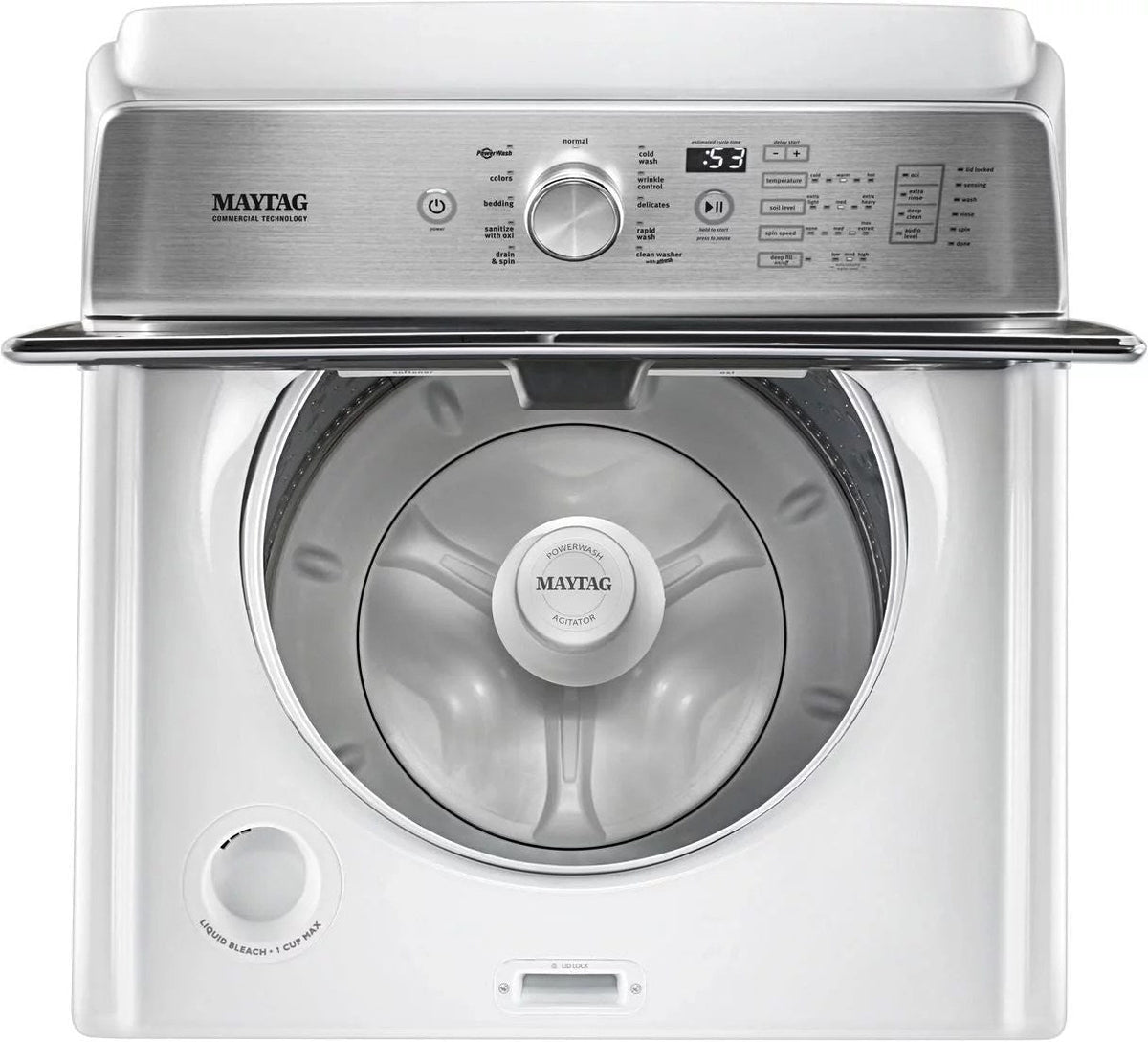 Maytag – 4.7 Cu. Ft. Top Load Washer with Dual-Action PowerWash Agitator – White