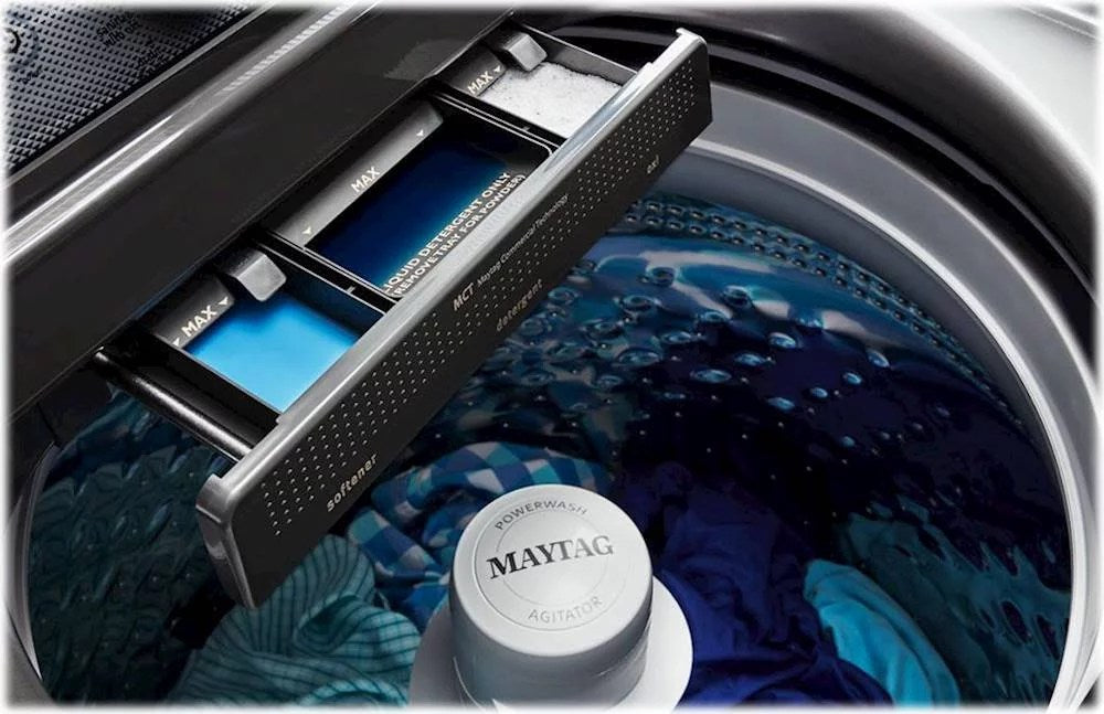 Maytag – 4.7 Cu. Ft. 11-Cycle High-Efficiency Top-Loading Washer – Metallic slate