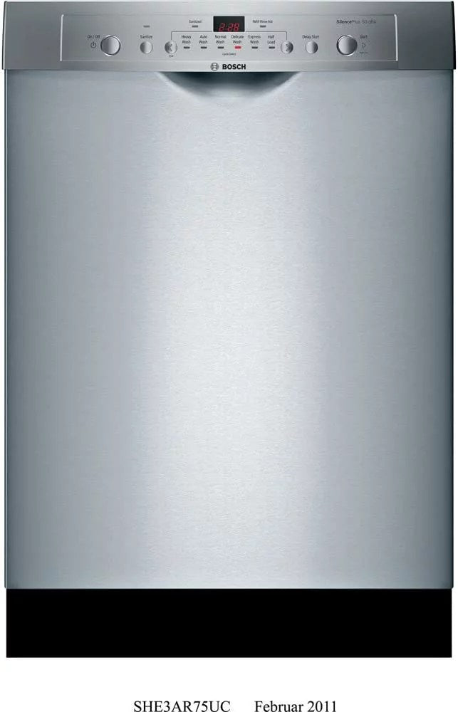 Bosch Ascenta 24″ SHE3AR75UC Built-In Dishwasher – Stainless Steel