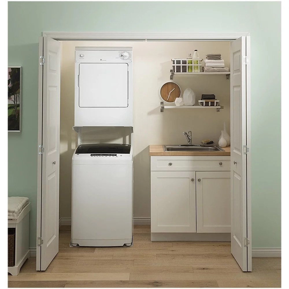 GE – 2.8 Cu. Ft. Top Load Washer – White/black