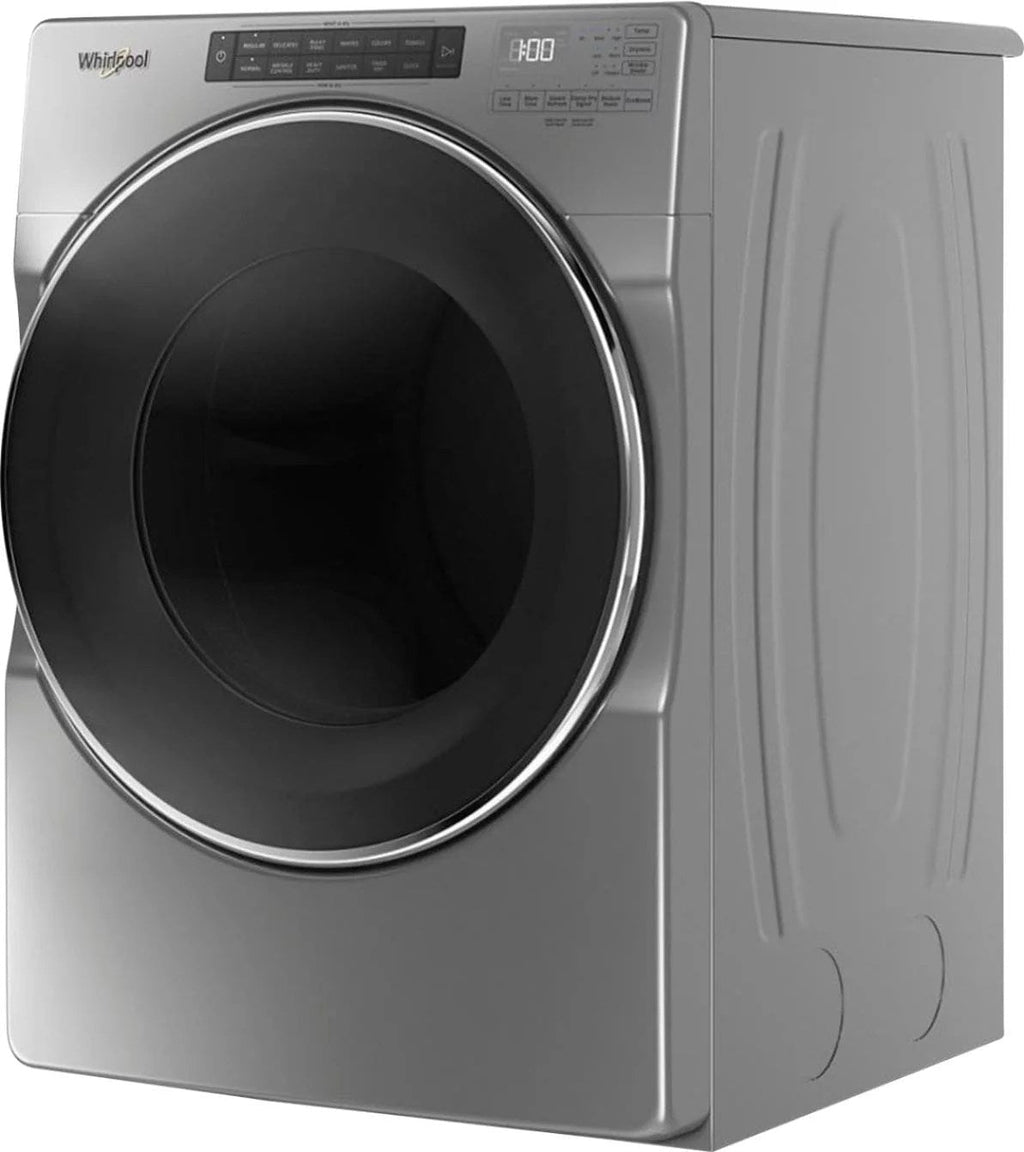 Whirlpool – 4.5 Cu. Ft. High Efficiency Stackable Front Load Washer with Steam and Load & Go XL Dispenser – Chrome shadow