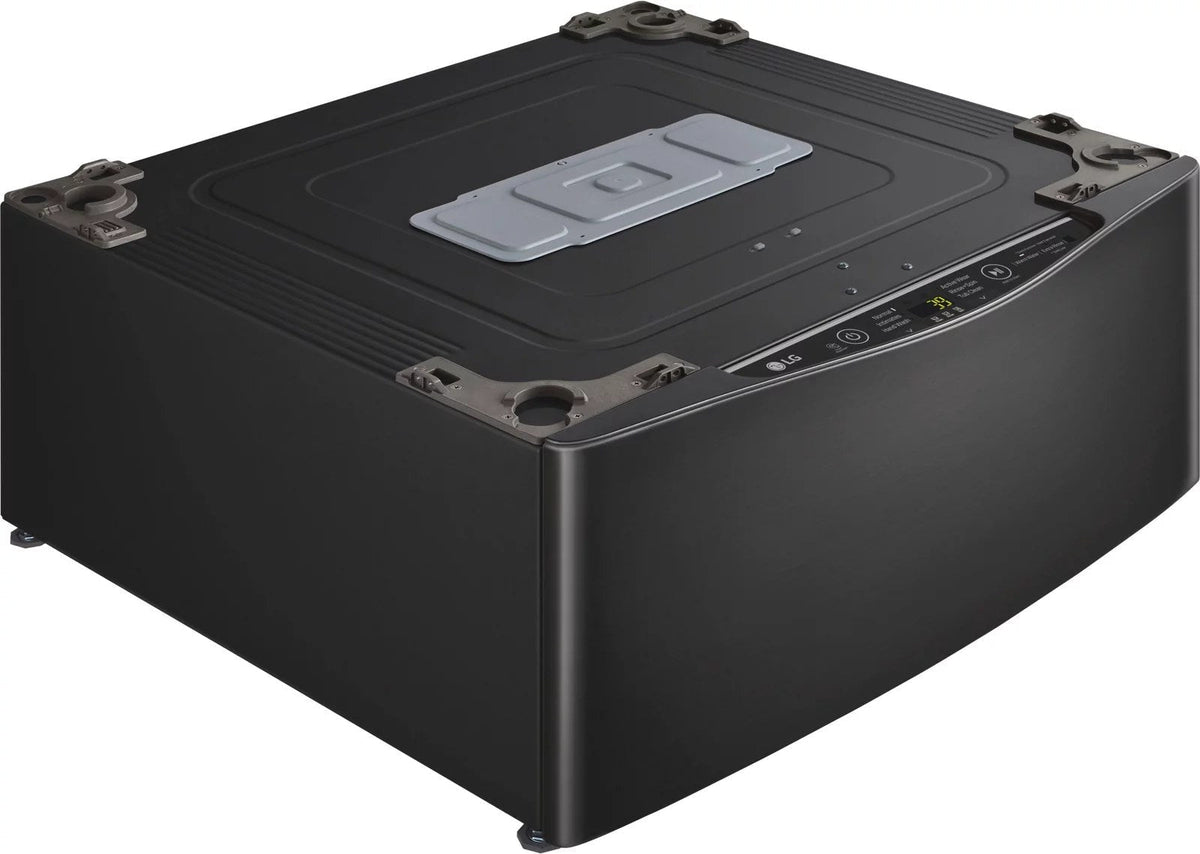LG – SideKick 1.0 Cu. Ft. High-Efficiency Smart Top Load Pedestal Washer with 3-Motion Technology – Black steel