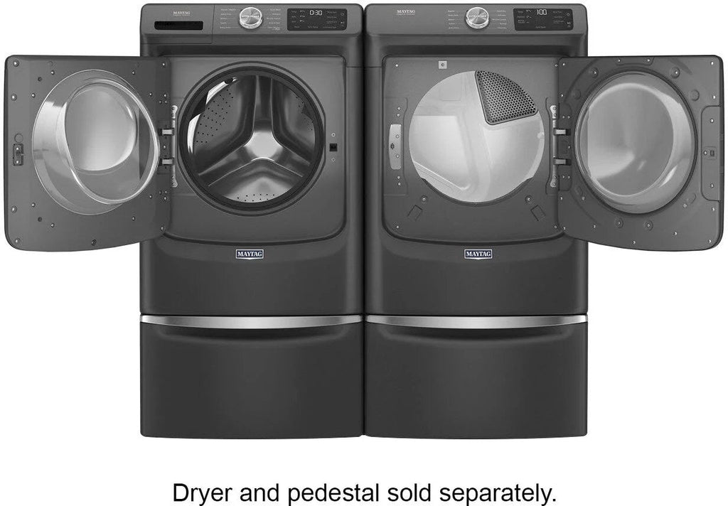 Maytag – 4.5 Cu. Ft. High Efficiency Stackable Front Load Washer with Steam and Extra Power Button – Volcano Black