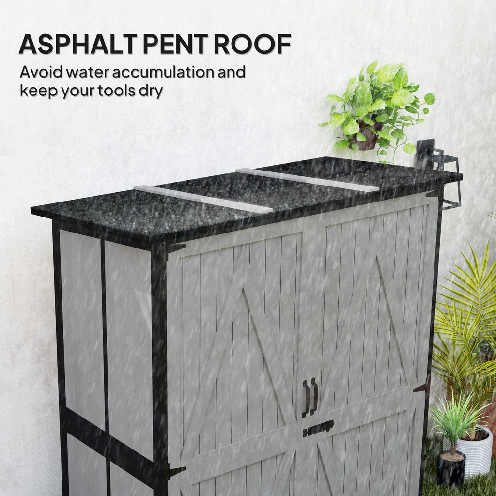 Outdoor Wooden Garden Storage Shed with Lockable Doors & Shelves