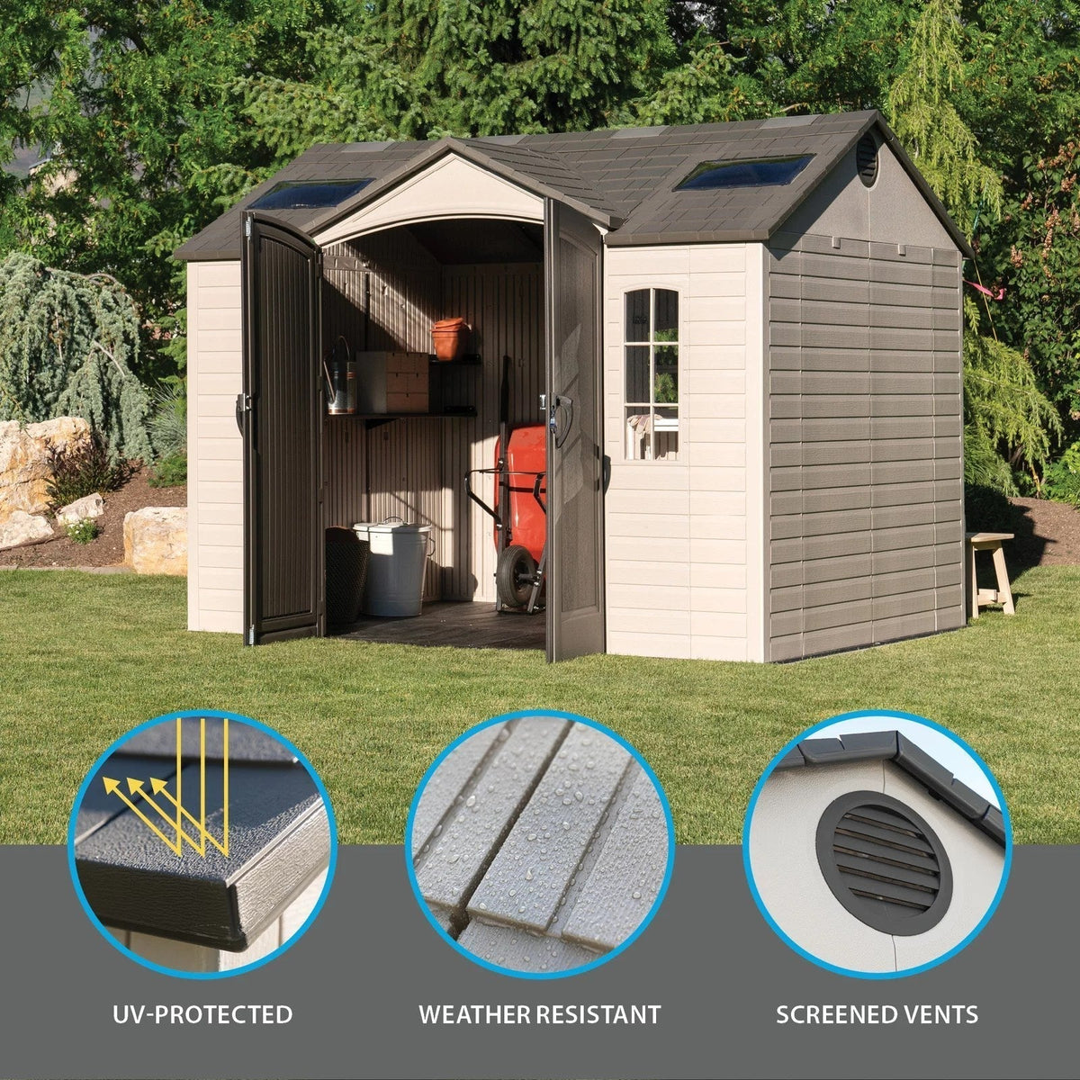 Lifetime Outdoor Storage Shed 10 ft x 8 ft – Installation Included