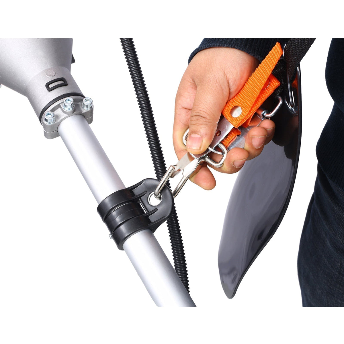 3-in-1 Blower, String Trimmer & 10" Brush Cutter with Rubber Handle and Shoulder Strap