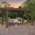 14×10 Ashford Traditional Steel Pergola With Sail Shade Soft Canopy