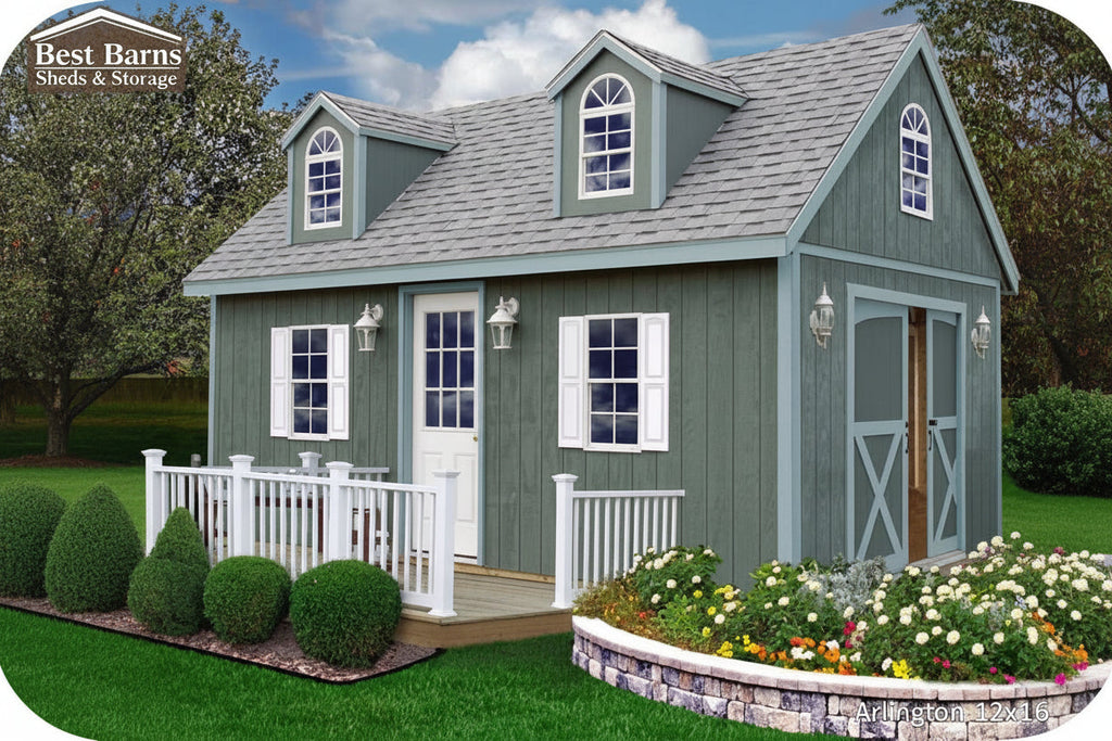 Best Barns Sheds & Storage Arlington 12′ x 16′ Wood Storage Shed Kit Installation Included