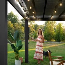 16x12 trenton modern steel pergola with sail shade soft canopy