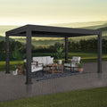 14×12 Trenton Modern Steel Pergola With Sail Shade Soft Canopy