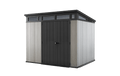 Keter Artisan 9×7 Foot Large Outdoor Shed with Floor with Modern Design for Patio Furniture