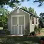 Installed Meridian 8 ft. x 10 ft. Wood Storage Shed with Driftwood Shingles