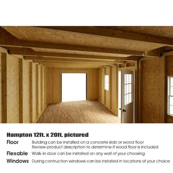 Best barns Hampton 12×16 Wood Storage Shed Kit  Installation Included